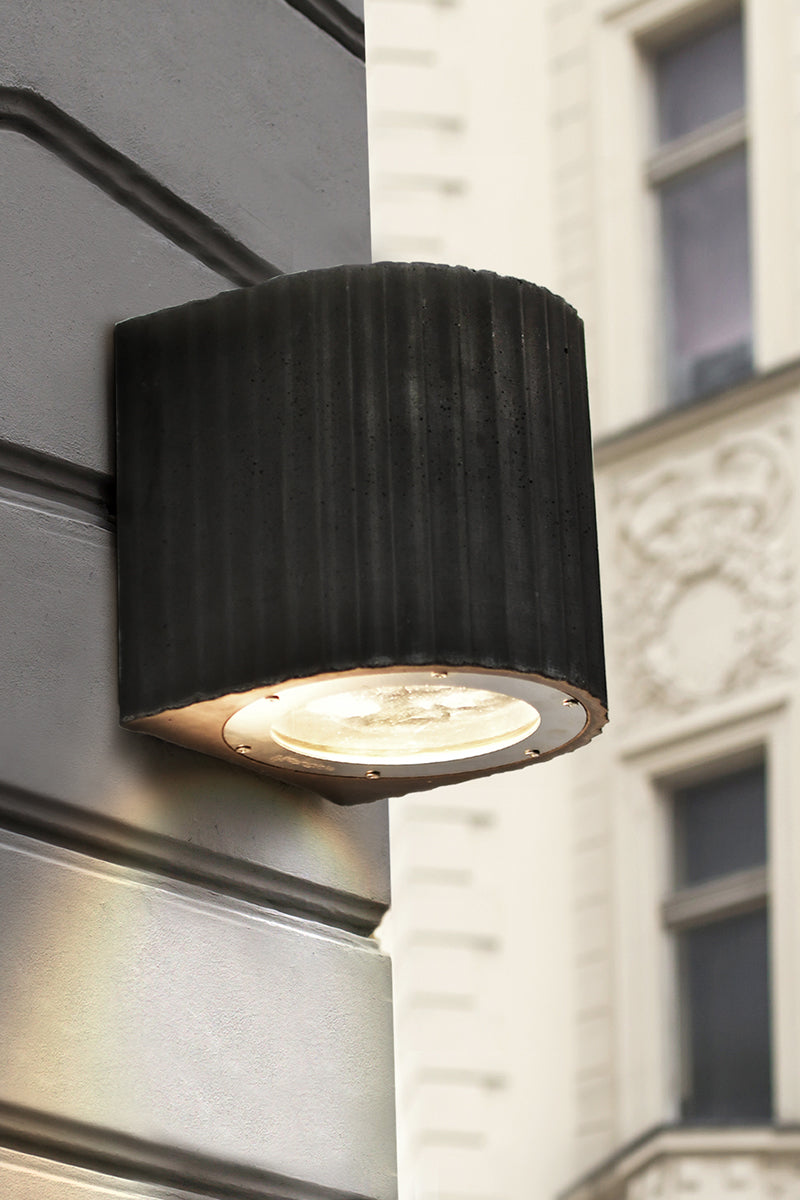 Euri Lighting EOL-WL64DG-1100 Artisan Concrete Collection Corinthian Wall Sconce Fixture Dark Grey