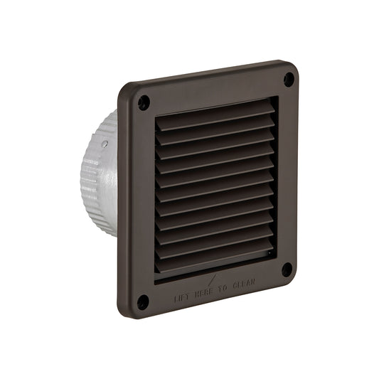 Lambro 674B-ML 4 Inch Brown Plastic Fresh Air Intake Vent (Mini Louver)