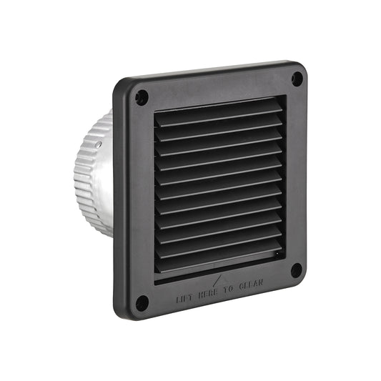 Lambro 674BL-ML 4 Inch Black Plastic Fresh Air Intake Vent (Mini Louver)