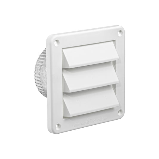 Lambro 674W-C 4 Inch White Plastic Fresh Air Intake Vent (Rain Guard)