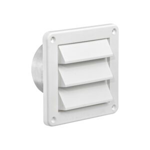 Lambro 674WS 4 Inch White Plastic Fresh Air Intake Vent (Rain Guard) – Metal Bug Screen