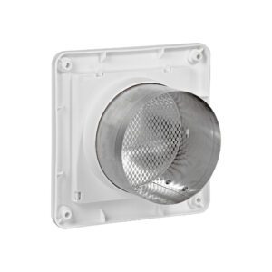 Lambro 674WS 4 Inch White Plastic Fresh Air Intake Vent (Rain Guard) – Metal Bug Screen