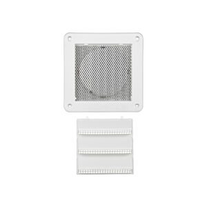 Lambro 674WS 4 Inch White Plastic Fresh Air Intake Vent (Rain Guard) – Metal Bug Screen