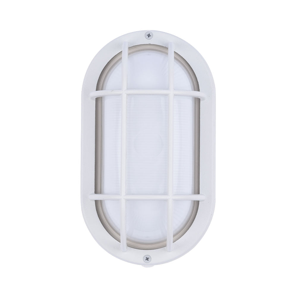 Euri Lighting EOL-WL14WH-3100se Residential LED 6.2-Watt Outdoor Bulkhead Wall Light Wet Rated 6 Color Selectable Non-Dimmable White Housing