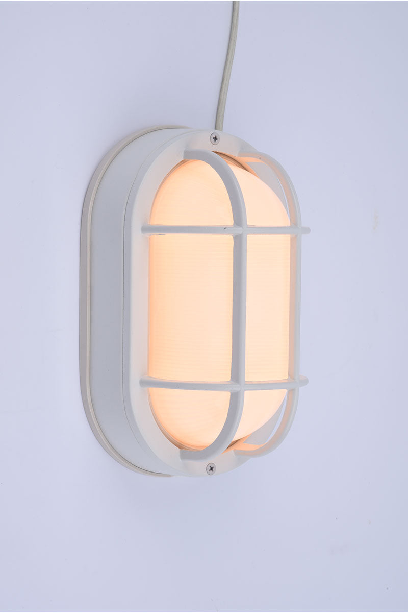 Euri Lighting EOL-WL14WH-3100se Residential LED 6.2-Watt Outdoor Bulkhead Wall Light Wet Rated 6 Color Selectable Non-Dimmable White Housing