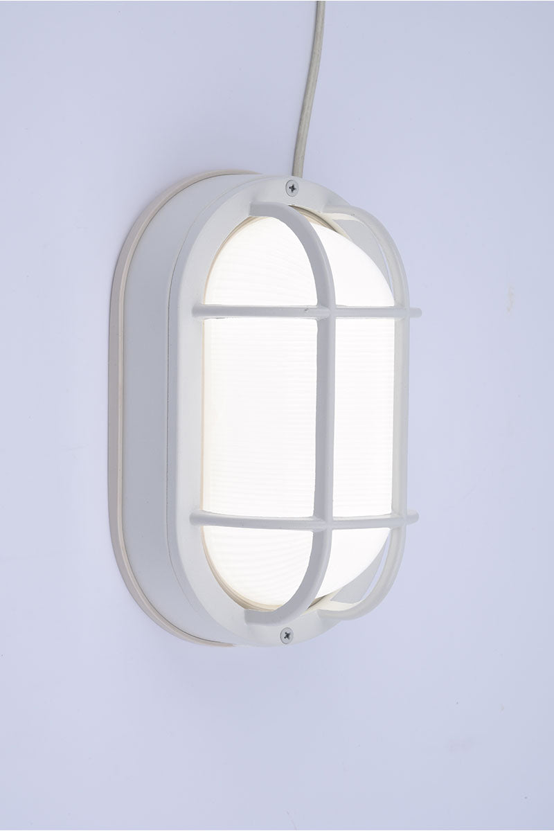 Euri Lighting EOL-WL14WH-3100se Residential LED 6.2-Watt Outdoor Bulkhead Wall Light Wet Rated 6 Color Selectable Non-Dimmable White Housing
