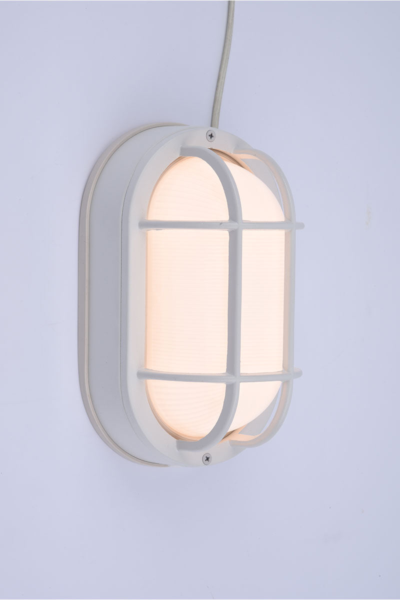 Euri Lighting EOL-WL14WH-3100se Residential LED 6.2-Watt Outdoor Bulkhead Wall Light Wet Rated 6 Color Selectable Non-Dimmable White Housing