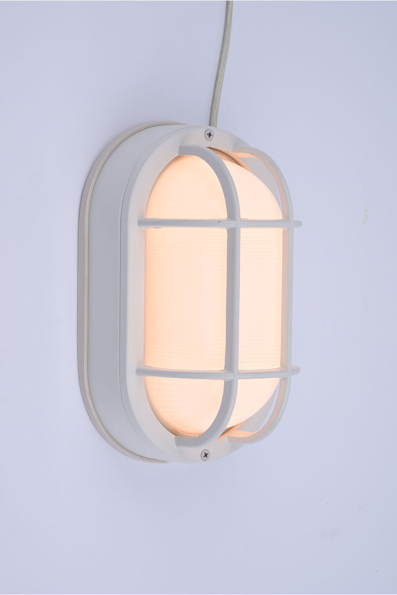 Euri Lighting EOL-WL14WH-3100se Residential LED 6.2-Watt Outdoor Bulkhead Wall Light Wet Rated 6 Color Selectable Non-Dimmable White Housing