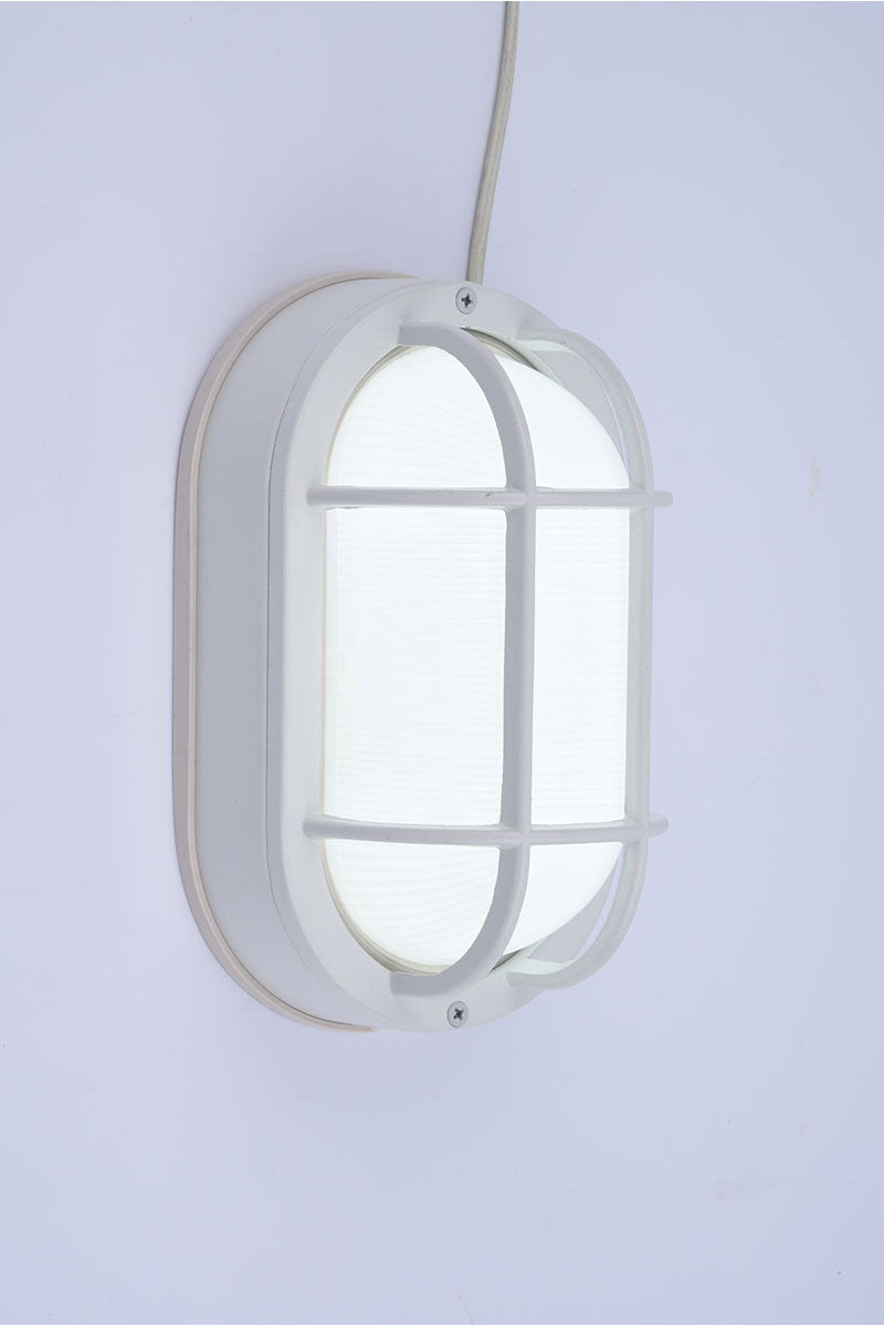 Euri Lighting EOL-WL14WH-3100se Residential LED 6.2-Watt Outdoor Bulkhead Wall Light Wet Rated 6 Color Selectable Non-Dimmable White Housing