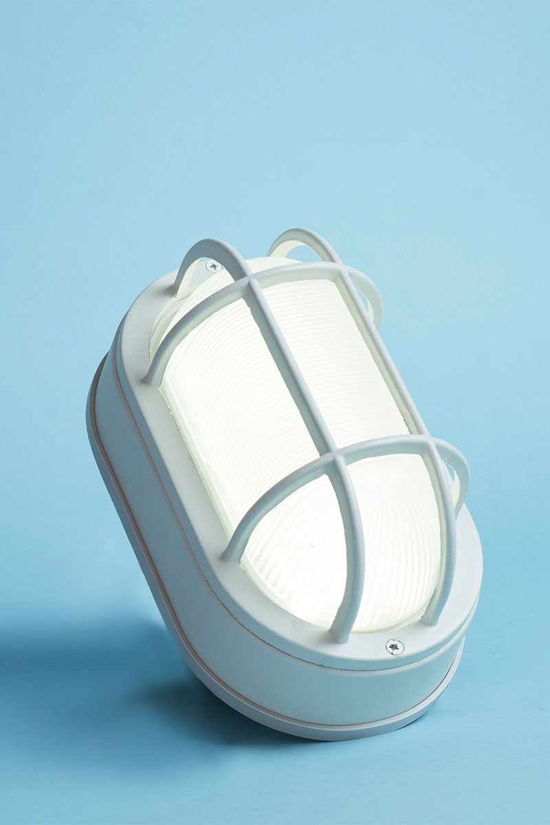 Euri Lighting EOL-WL14WH-3100se Residential LED 6.2-Watt Outdoor Bulkhead Wall Light Wet Rated 6 Color Selectable Non-Dimmable White Housing