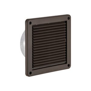 Lambro 676B-MLS 6 Inch Brown Plastic Fresh Air Intake Vent (Mini Louver) – Metal Bug Screen