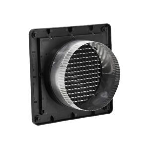 Lambro 676BL-ML 6 Inch Black Plastic Fresh Air Intake Vent (Mini Louver)