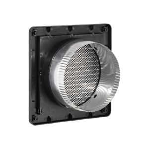 Lambro 676BL-MLS 6 Inch Black Plastic Fresh Air Intake Vent (Mini Louver) – Metal Bug Screen