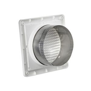 Lambro 676W-ML 6 Inch White Plastic Fresh Air Intake Vent (Mini Louver)