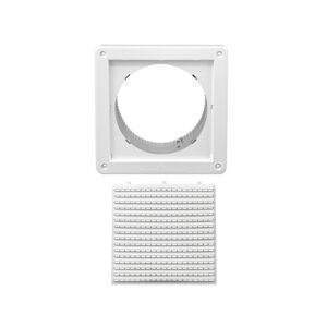 Lambro 676W-ML 6 Inch White Plastic Fresh Air Intake Vent (Mini Louver)