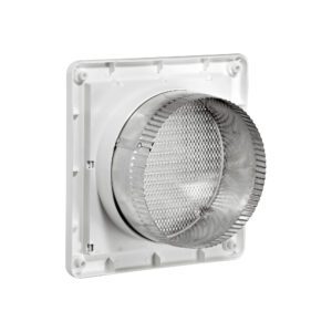 Lambro 676W-MLS 6 Inch White Plastic Fresh Air Intake Vent (Mini Louver) – Metal Bug Screen