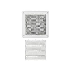 Lambro 676W-MLS 6 Inch White Plastic Fresh Air Intake Vent (Mini Louver) – Metal Bug Screen