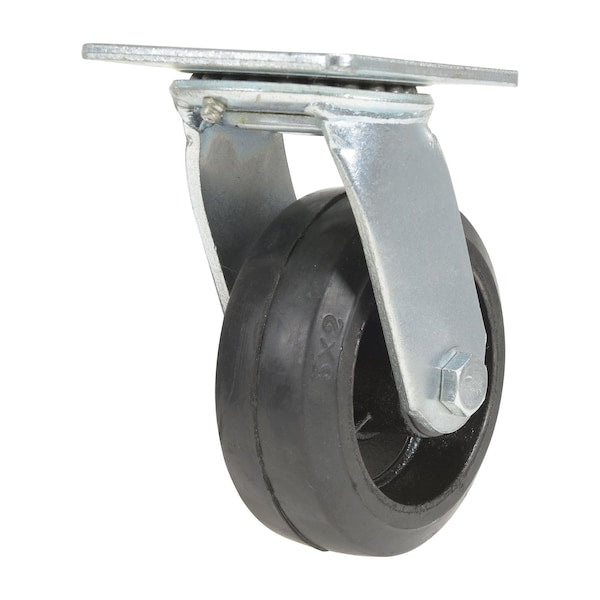 Vestil CST-VE-5X2MR-S Rubber Swivel Caster 5 In. Diameter x 2 In. Width 440 Lb. Capacity Dark Black