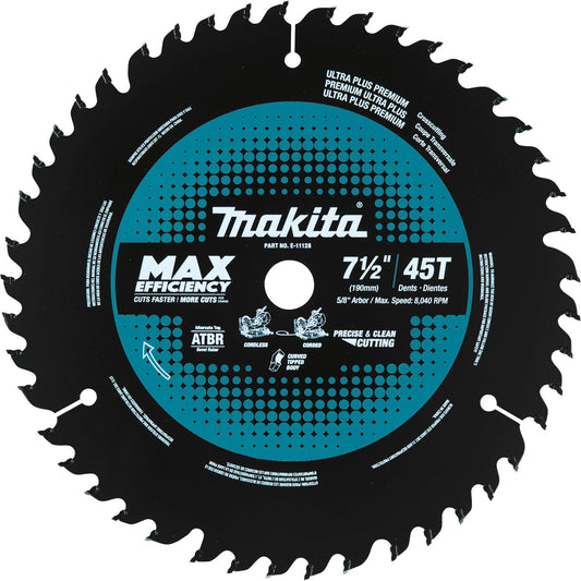 Makita E-11128 7‘1/2" 45T Carbide‘Tipped Max Efficiency Miter Saw Blade