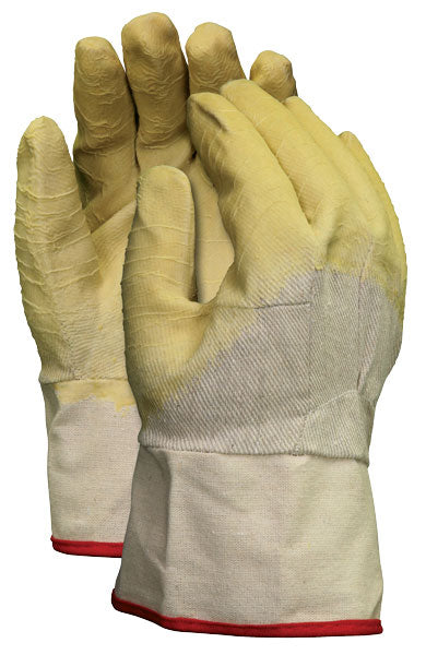 MCR Safety 6810 Rubber Coated Canvas Work Gloves Crinkle Texture Finish Duck Safety Cuff Industrial Grade Gloves (1 DZ)