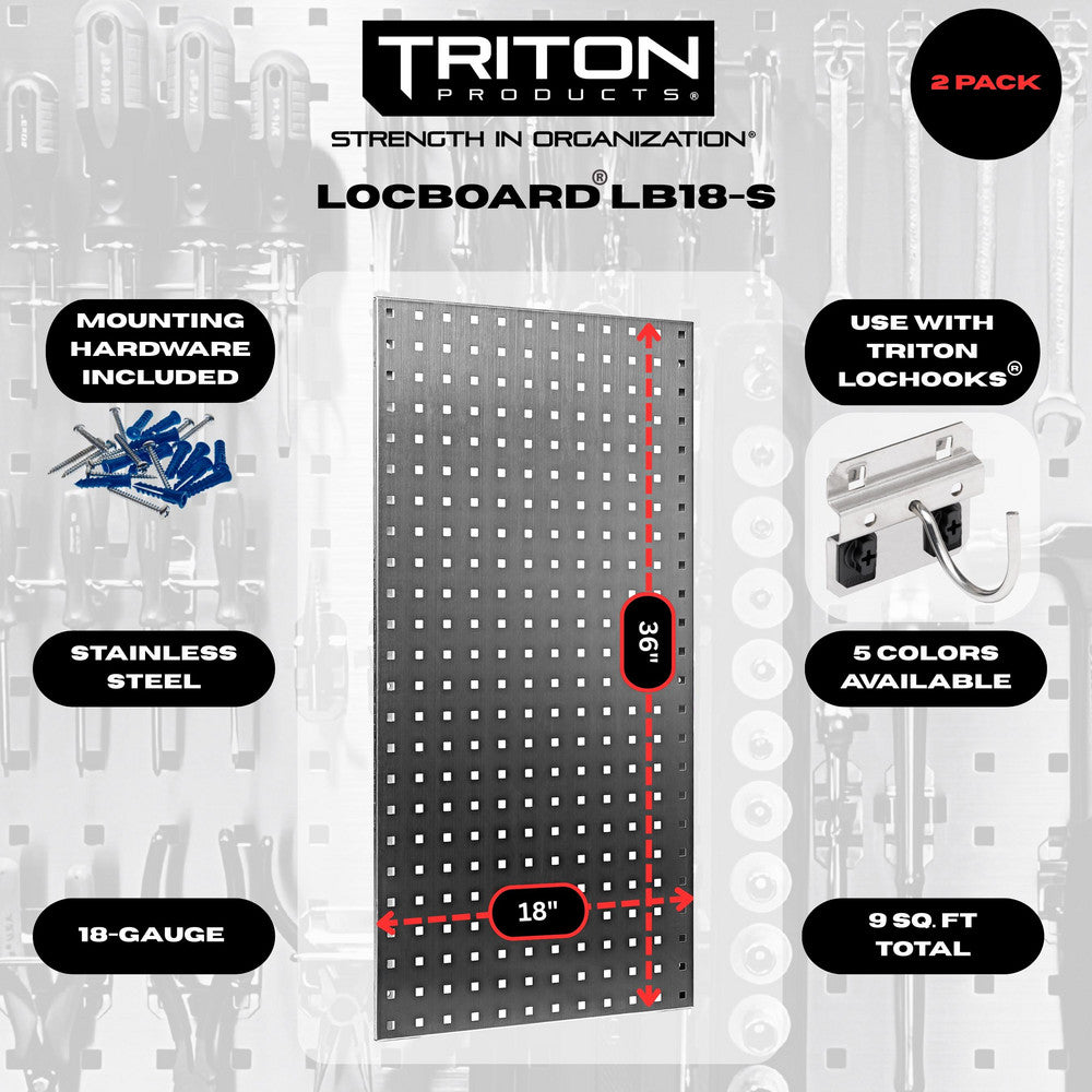 Triton Products LB18-S (2) 18" x 36" Stainless Steel LocBoards