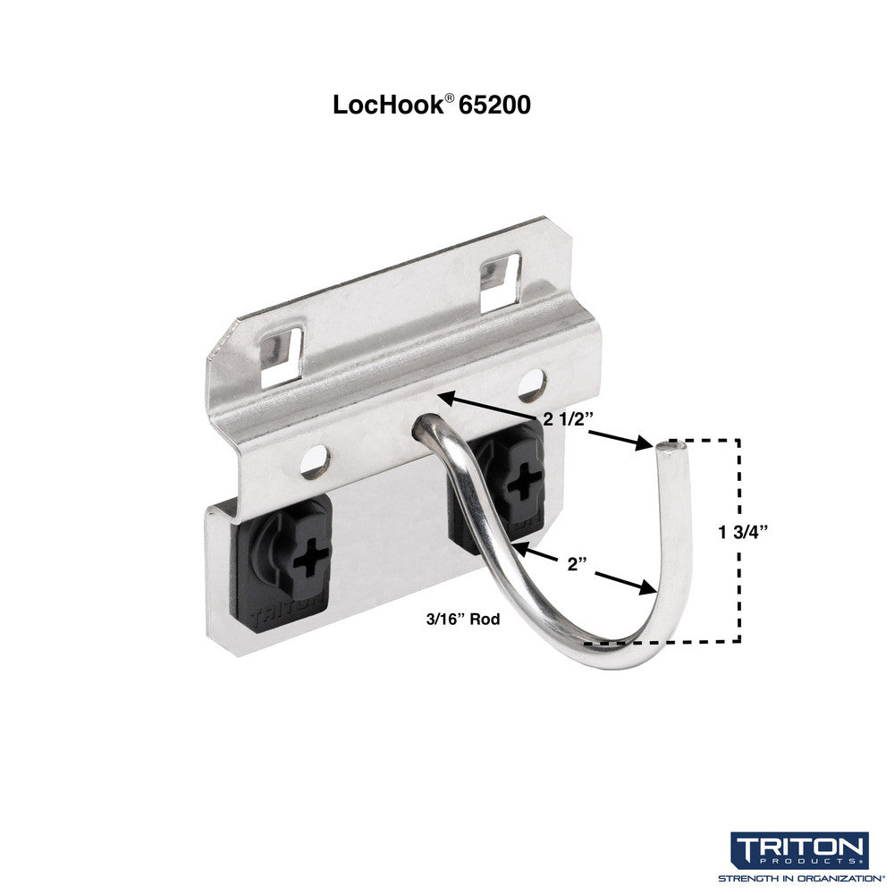 Triton Products 65200 2-1/4" L Curved SS LocHook 3PK