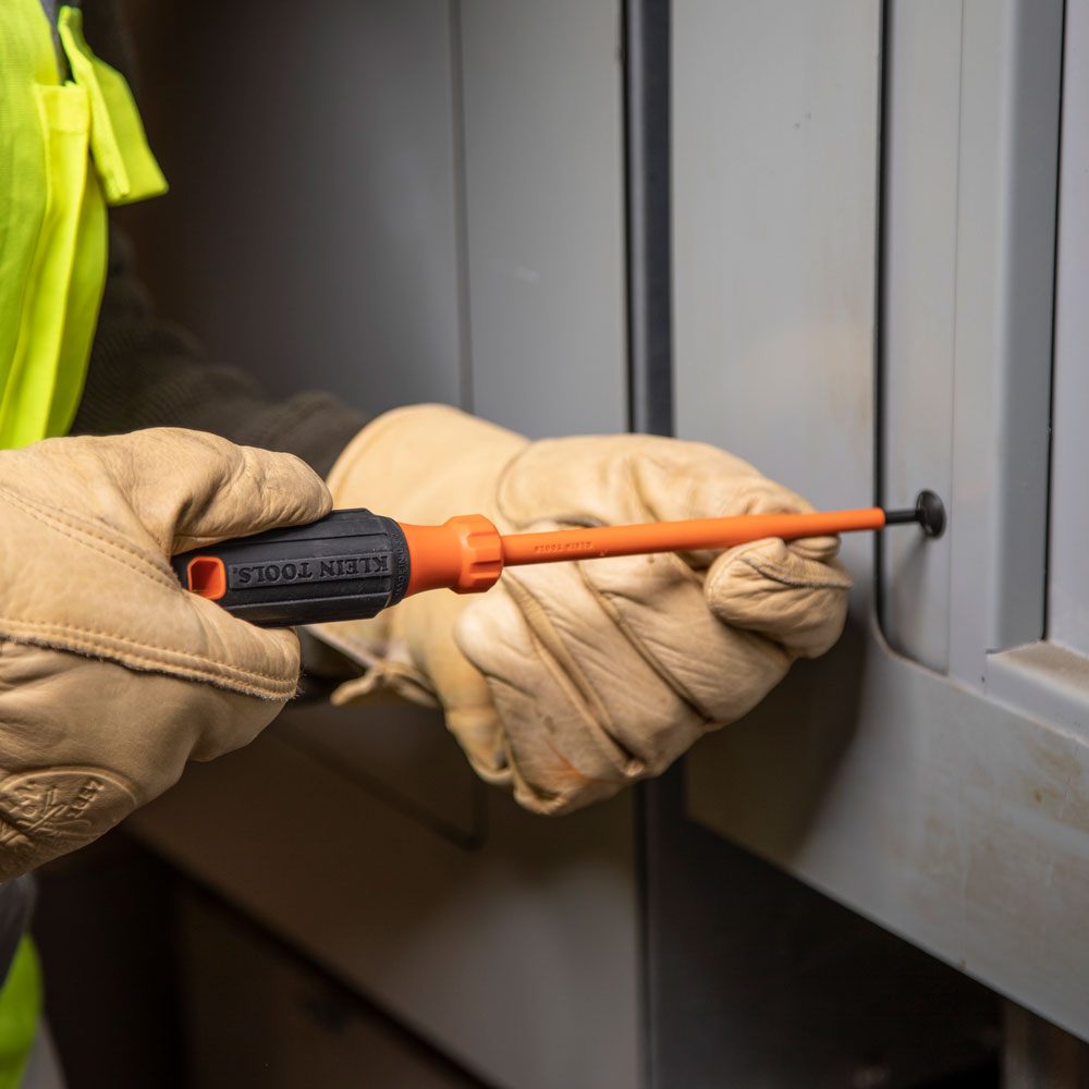 Klein Tools 6844INS Insulated Screwdriver, #2 Square Tip, 4-Inch Round Shank