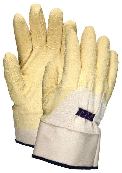 MCR Safety 6840 Rubber Coated Work Gloves Crinkle Texture Finish Rubberized Safety Cuff Interlock Lining (1 DZ)