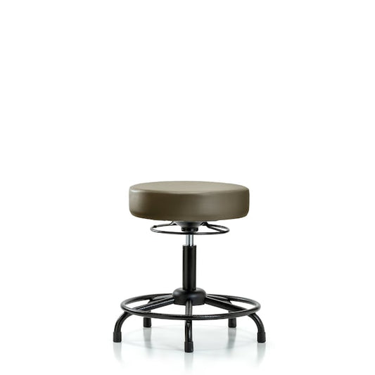 Blue Ridge Ergonomics VDHSO-RT-RG-8809 Rutledge Vinyl Stool without Back - Desk Height with Round Tube Base & Stationary Glides in Taupe Supernova™ Vinyl