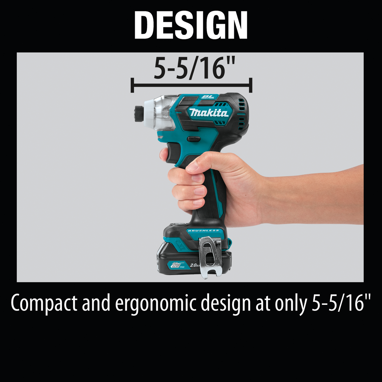 Makita DT04R1 12V max CXT® Lithium‘Ion Brushless Cordless Impact Driver Kit (2.0Ah)