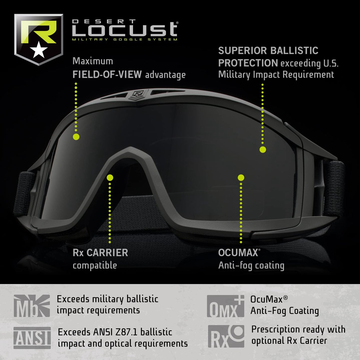 Revision Military 4-0309-0511 Desert Locust® Goggle System - Basic Kit