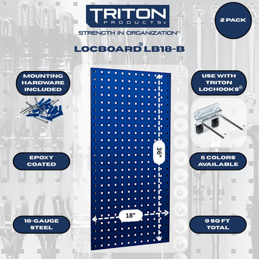Triton Products LB18-B (2) 18" x 36" x 9/16" Blue LocBoard Pegboards