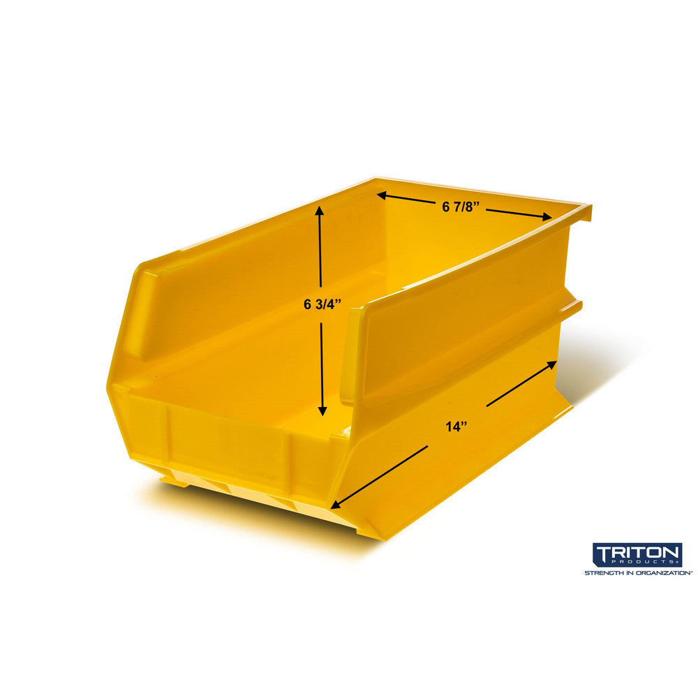 Triton Products 3-240YWS Wall Storage - Lg YEL Bins/Rails 8 CT