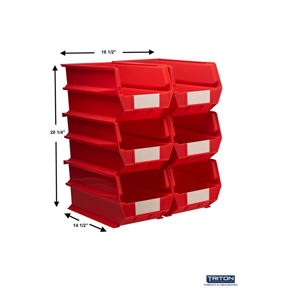 Triton Products 3-240R 14-3/4" L x 8-1/4" W x 7" H Red Bin 6 CT