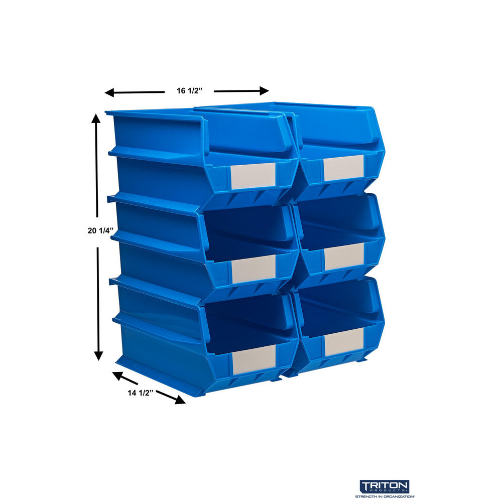 Triton Products 3-240B 14-3/4" L x 8-1/4" W x 7" H Blue Bin 6 CT