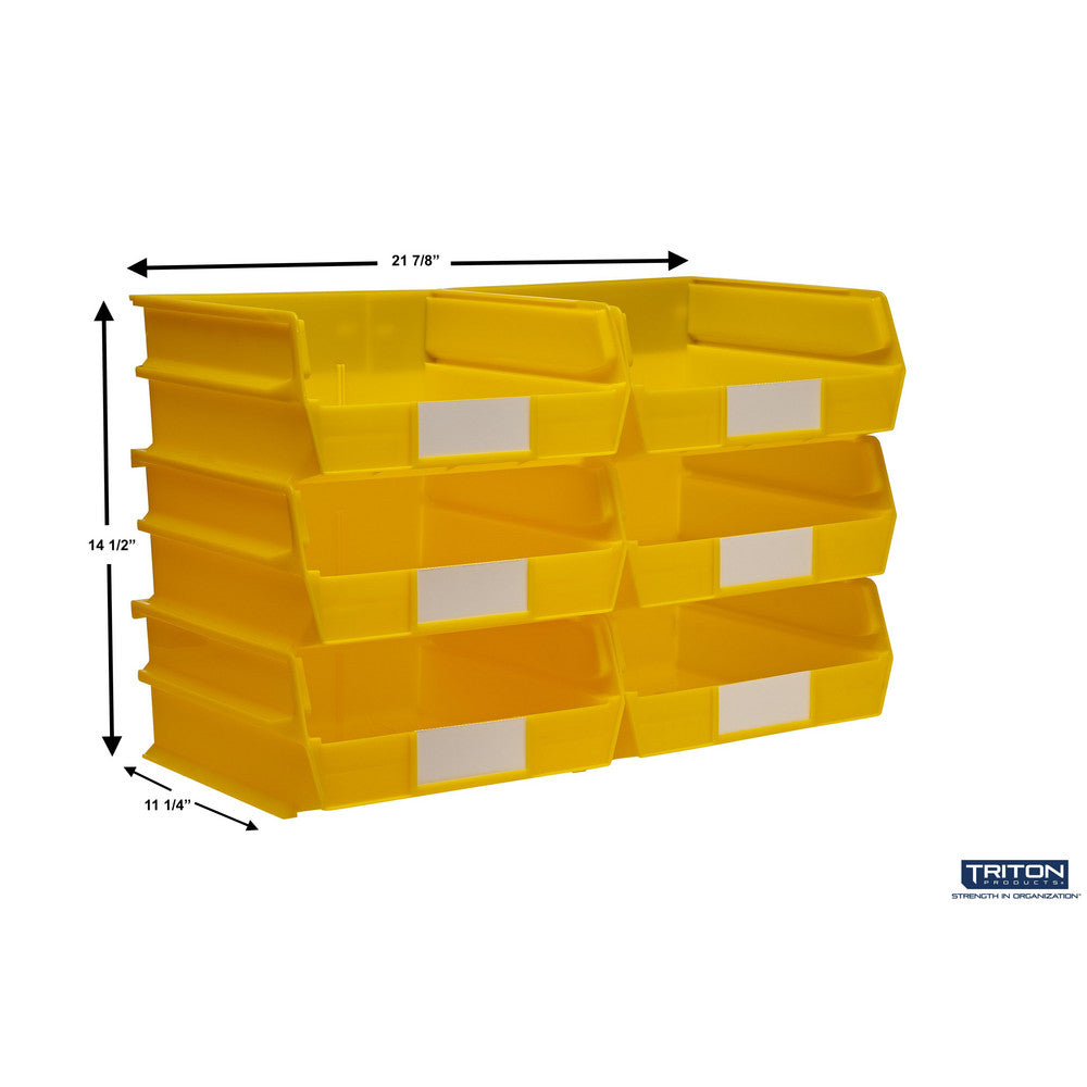 Triton Products 3-235Y 10-7/8" L x 11" W x 5" H YEL Bin 6 CT