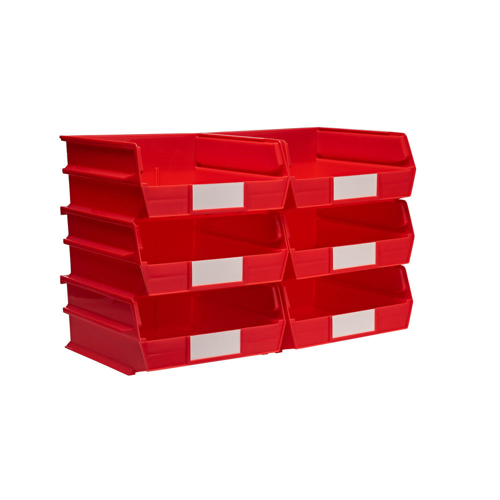 Triton Products 3-235R 10-7/8" L x 11" W x 5" H Red Bin 6 CT