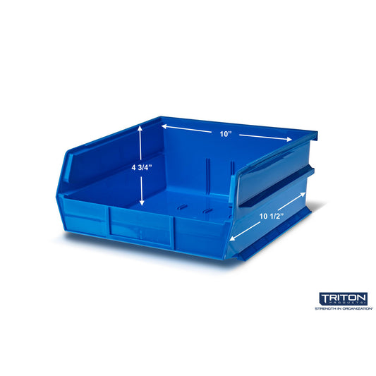 Triton Products 3-235BWS Wall Storage - Lg Blue Bins/Rails 8 CT