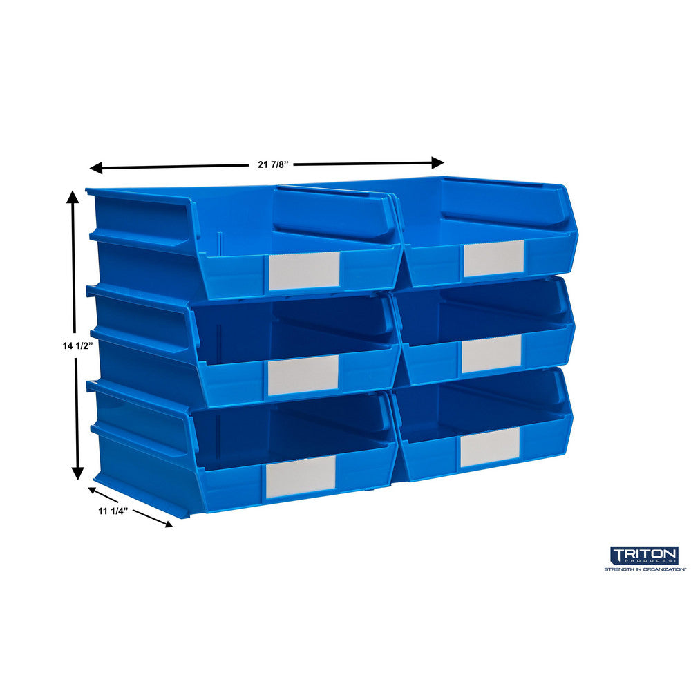Triton Products 3-235B 10-7/8" L x 11" W x 5" H Blue Bin 6 CT