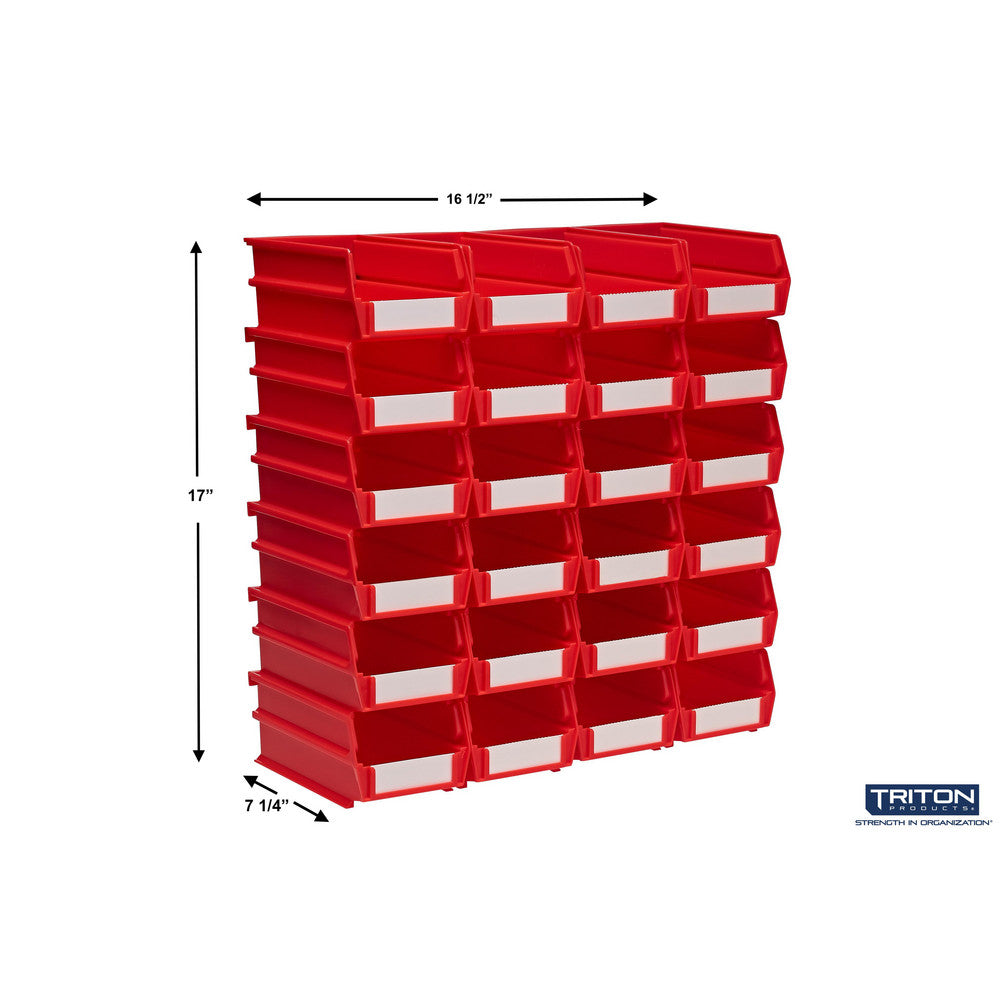 Triton Products 3-220R 7-3/8" L x 4-1/8" W x 3" H Red Bin 24 CT
