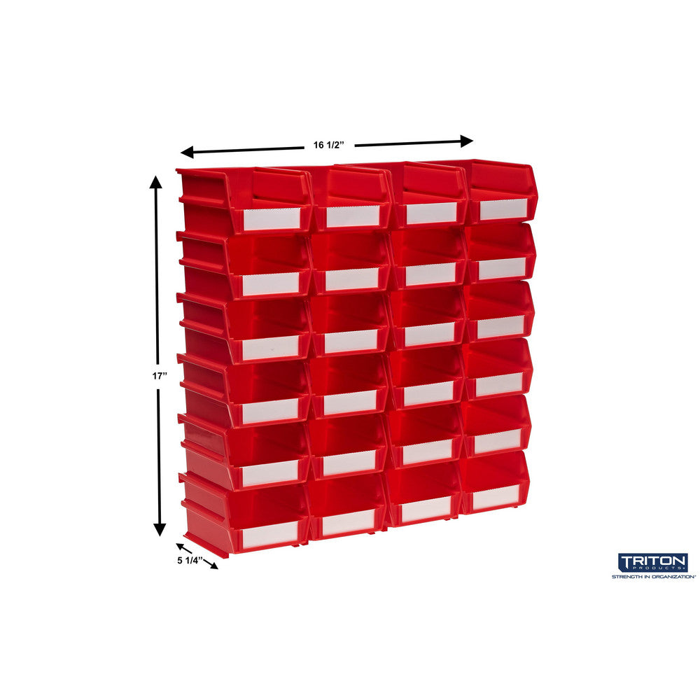 Triton Products 3-210R 5-3/8" L x 4-1/8" W x 3" H Red Bin 24 CT