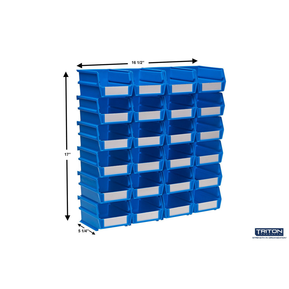Triton Products 3-210B 5-3/8" L x 4-1/8" W x 3" H Blue Bin 24 CT
