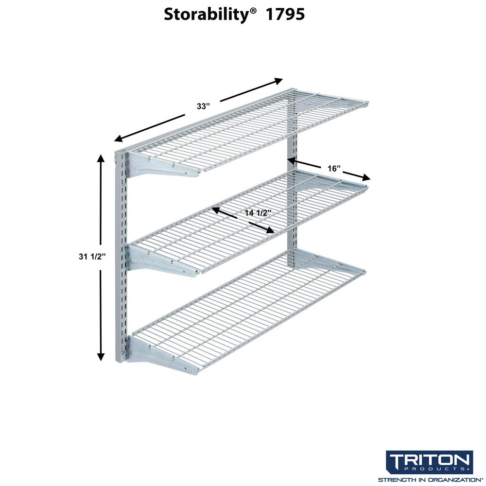 Triton Products 1795 33" W x 31.5" H 3-Shelf Wall Mount Unit