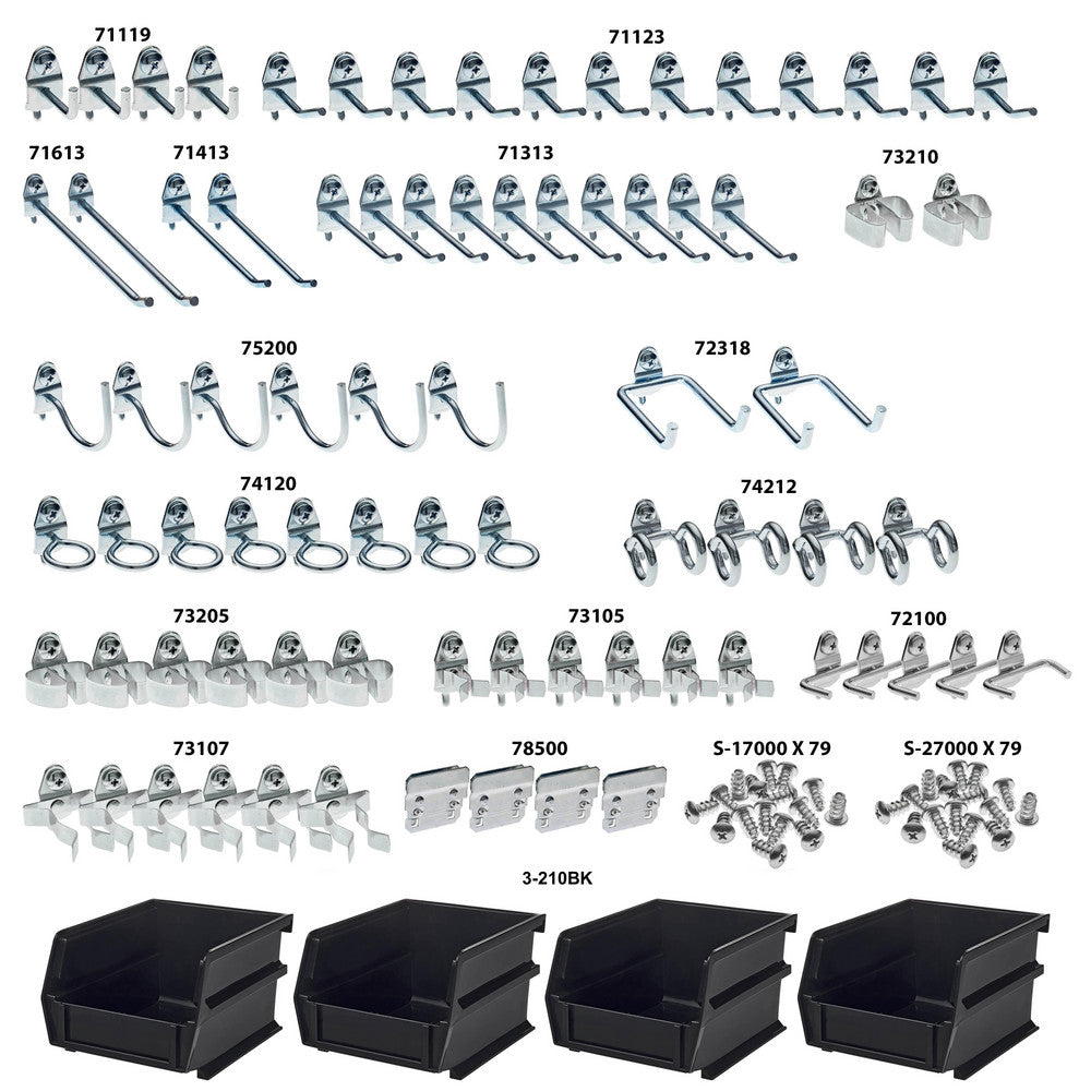 Triton Products 76983 DuraHook Kit - 79 Hooks/4 Bins