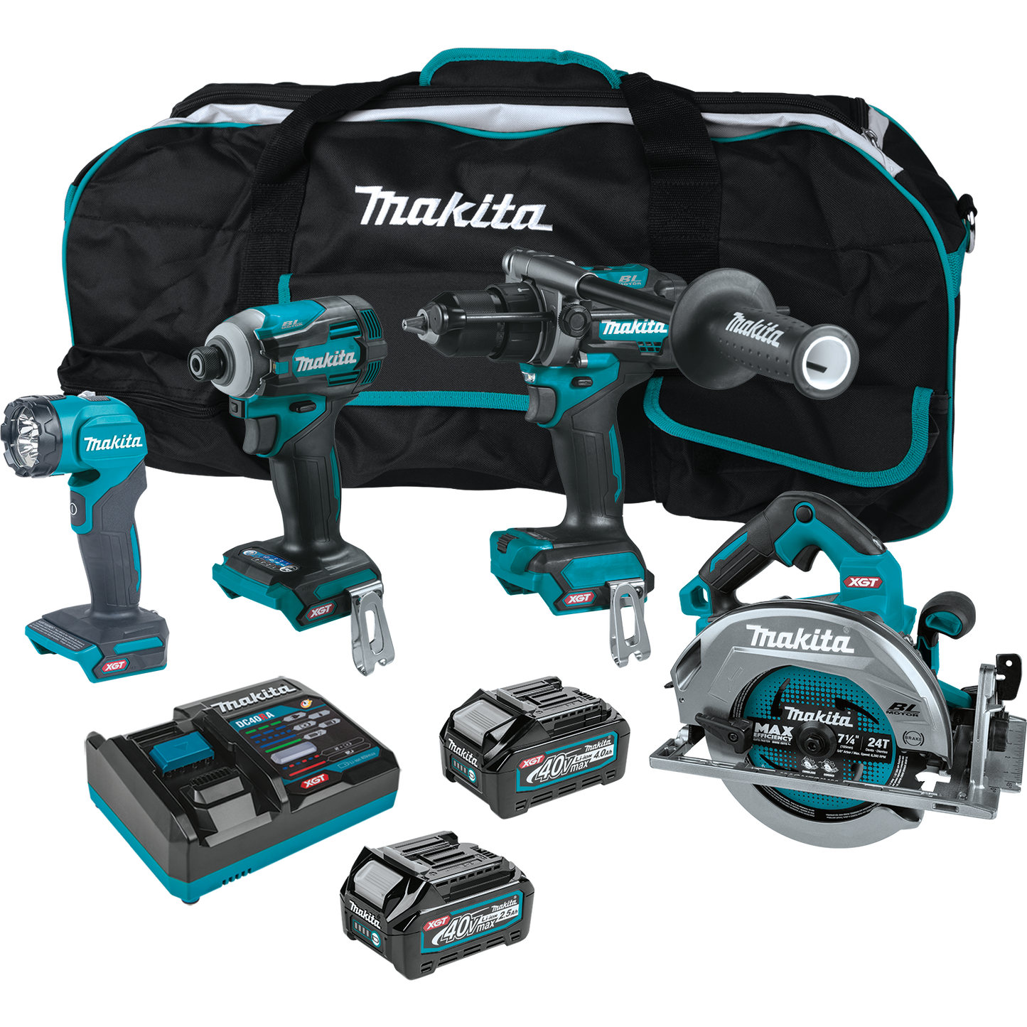 Makita GT400M1D1 40V max XGT® Brushless Cordless 4‘Pc. Combo Kit (2.5Ah/4.0Ah)