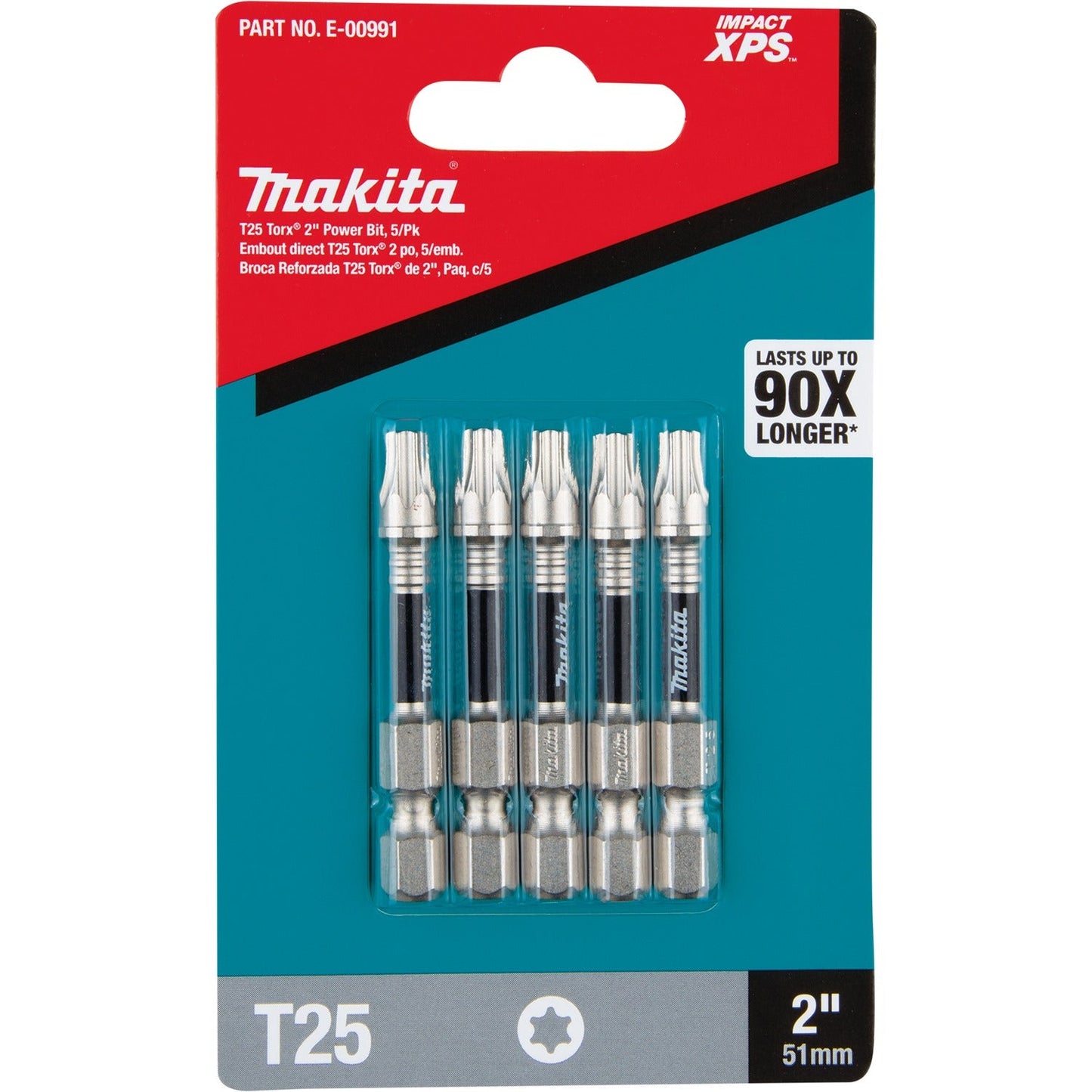 Makita E-00991 Impact XPS® T25 Torx 2" Power Bit, 5/pk