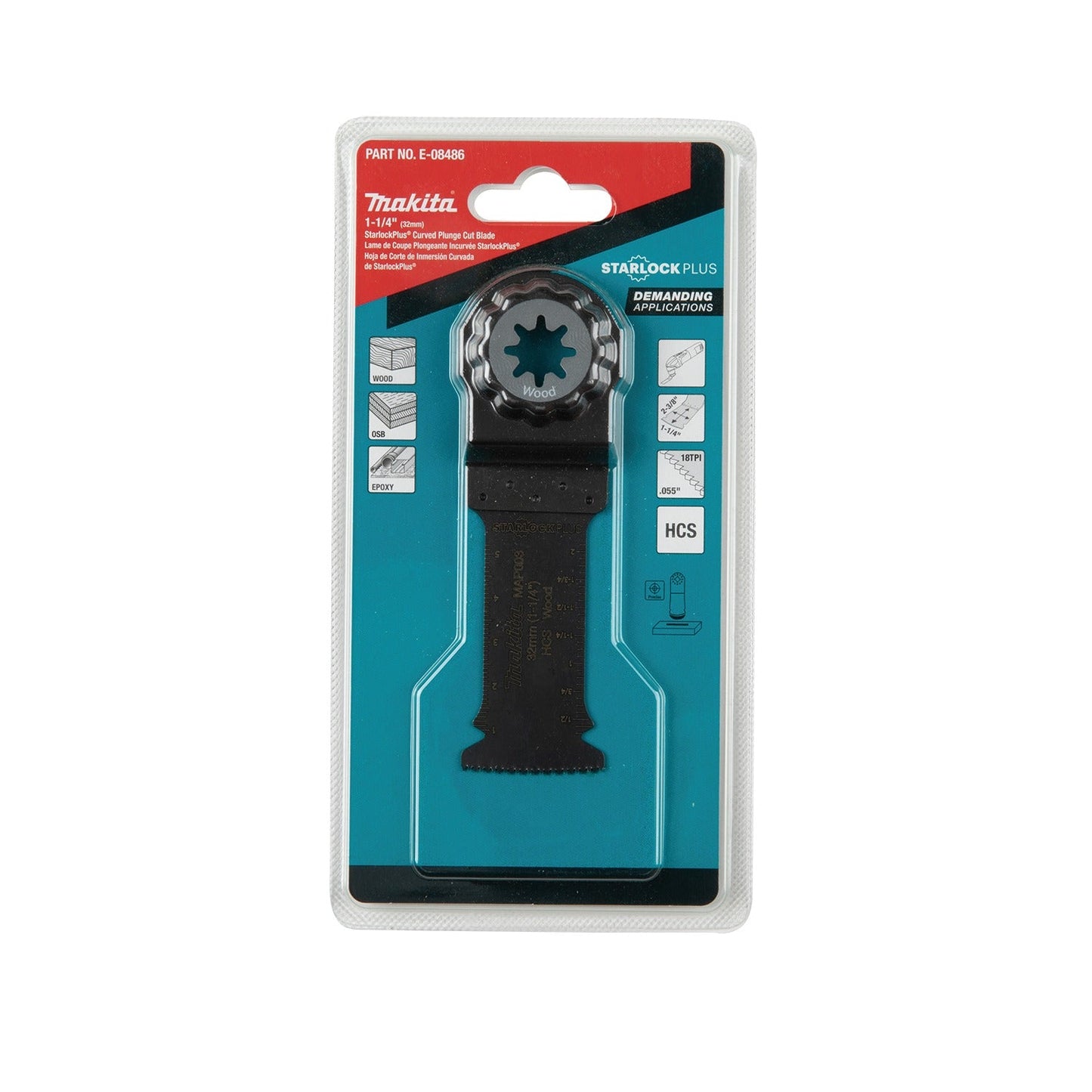 Makita E-08486 StarlockPlus® Oscillating Multi‘Tool 1‘1/4" High Carbon Steel Curved Plunge Cut Blade