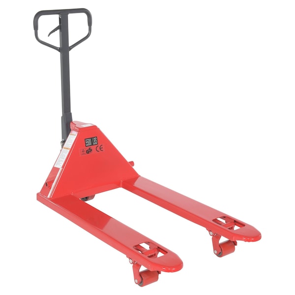 Vestil PM5-2742 Steel Full Featured Pallet Truck 27 In. x 42 In. 5,500 Lb. Capacity Red