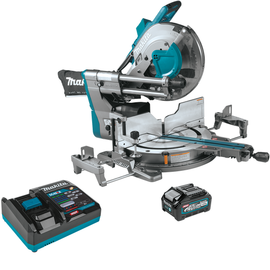 Makita GSL04M1 40V max XGT® Brushless Cordless 12" Dual‘Bevel Sliding Compound Miter Saw Kit, AWS® Capable (4.0Ah)