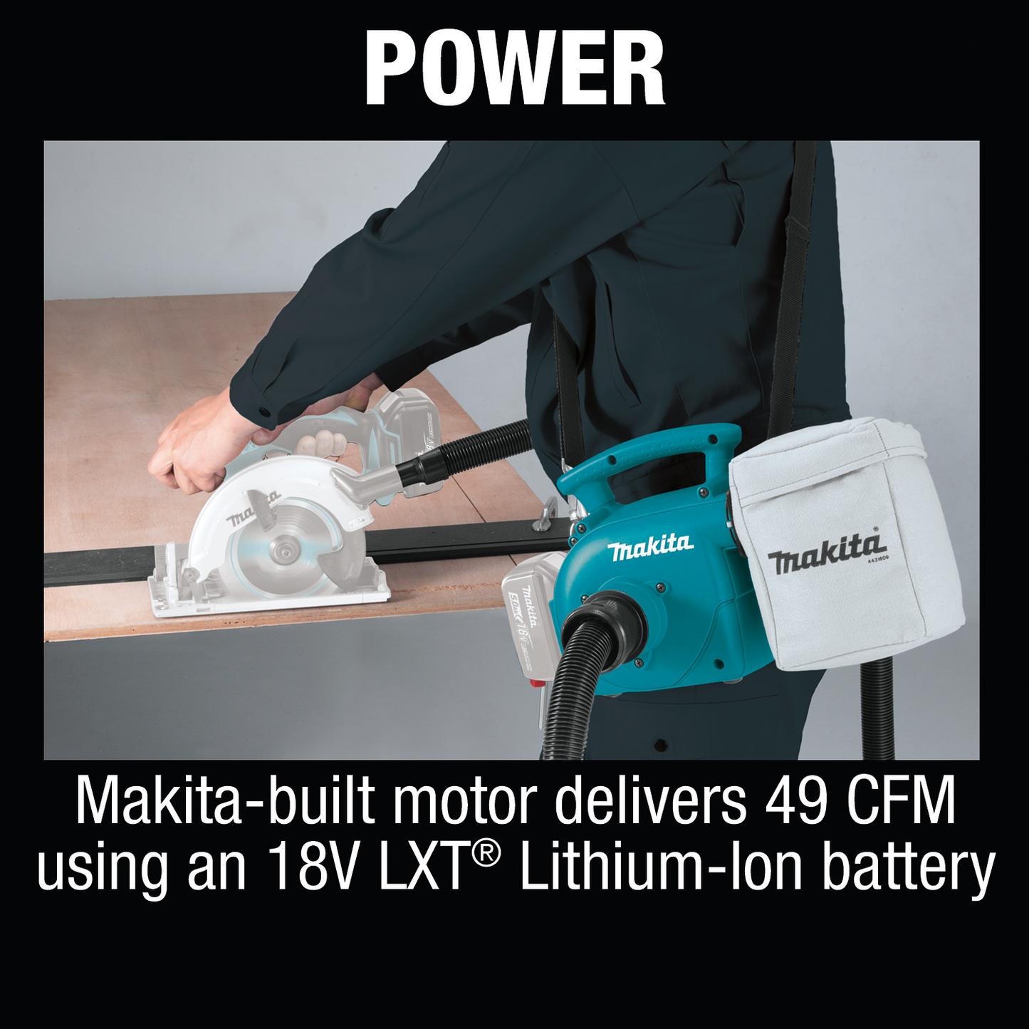 Makita XCV02Z 18V Lxt® Lithiumion Cordless 3/4 Gallon Portable Dry Dust Extractor/Blower, Tool Only